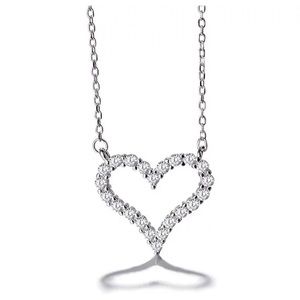 Florence open heart necklace in sterling silver.